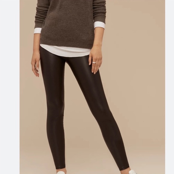 Aritzia Wilfred Daria faux leather leggings. High rise. Soft fabric inside. - Picture 2 of 3